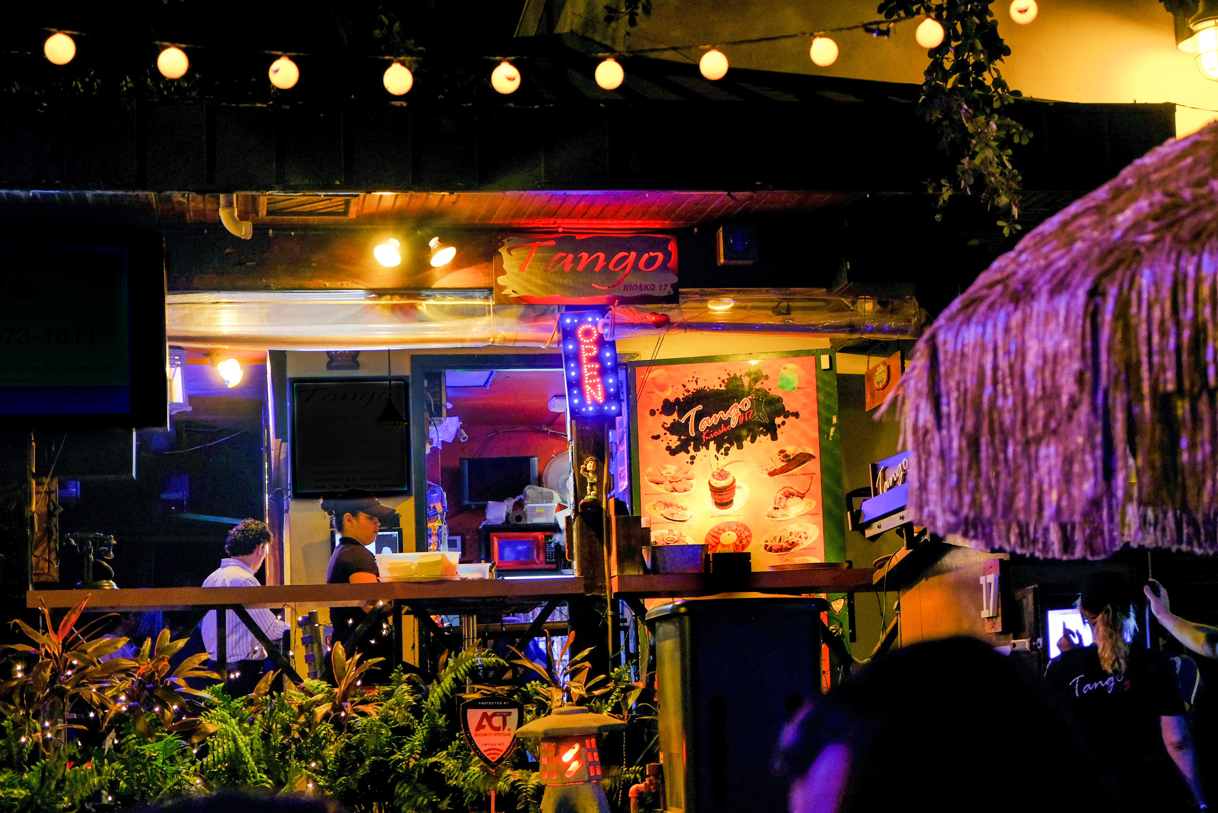 tango neon sign in ponce puerto rico at la guancha